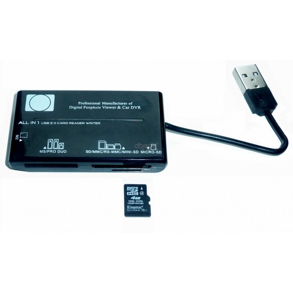 Lecteur de carte mémoire USB 2.0 SD, MMC, RS-MMC, MINI-SD, MICRO