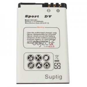 Batterie de rechange pour caméra SupTig SDV500 3,7V 1000mAh